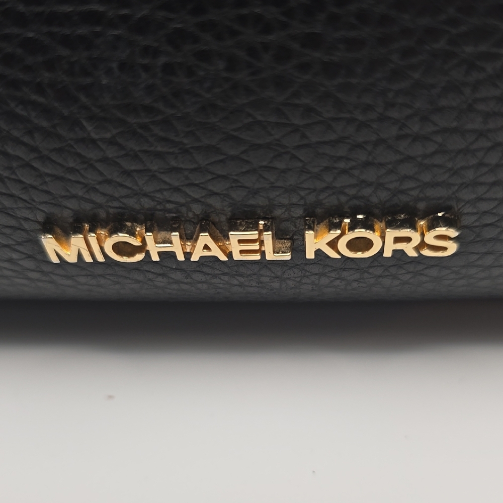 Michael Kors EMILIA Black Satchel with Gold Accents - Picture 2 of 13